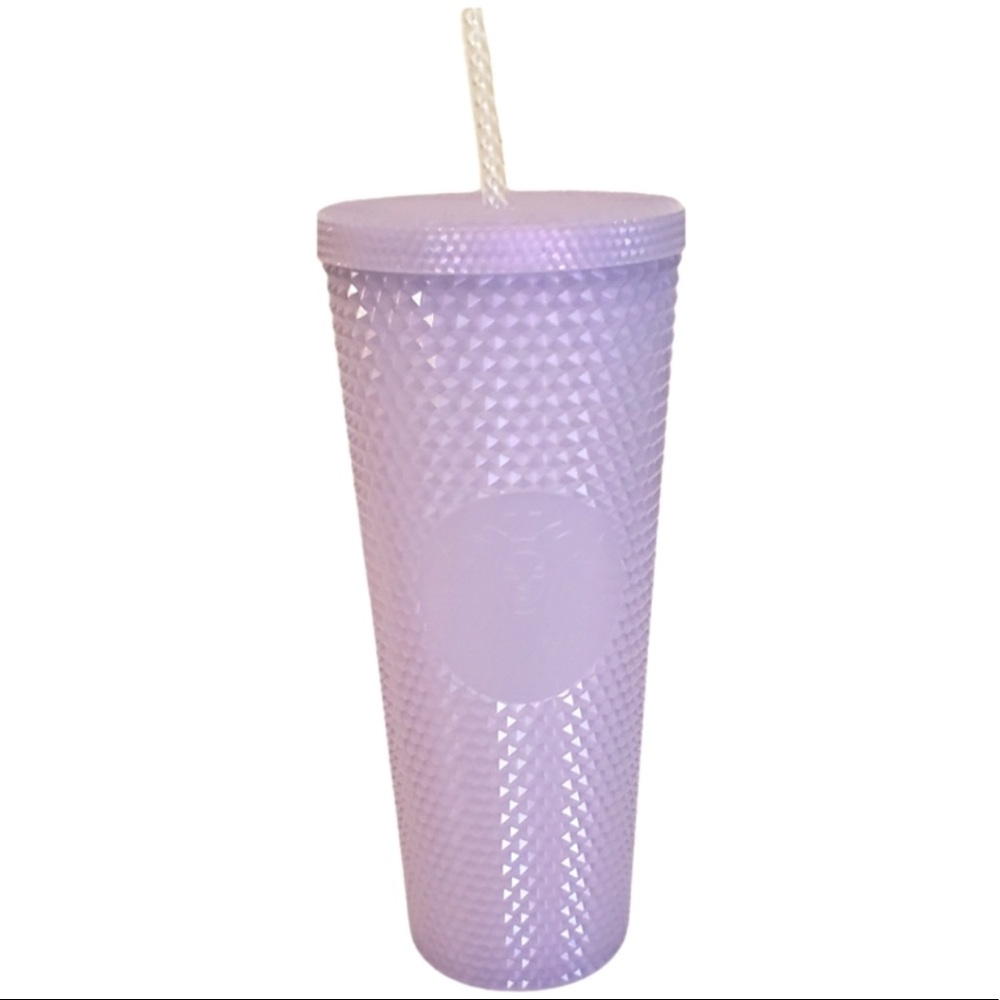 Starbucks Icy White Lilac Diamond Cut Studded Tumbler 2021 W/SHIPPING DI…